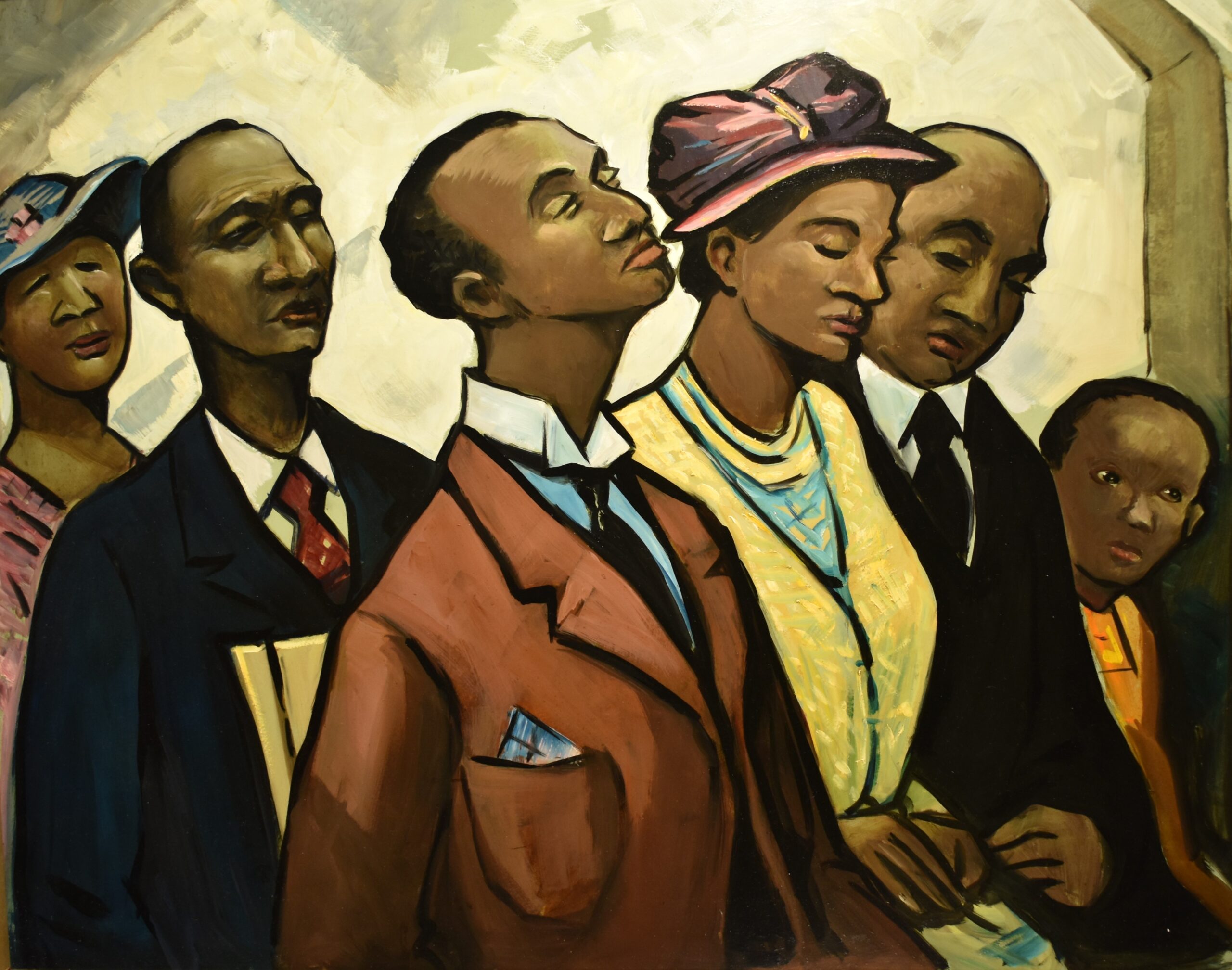 Andre Smith painting called Churchgoers Eatonville